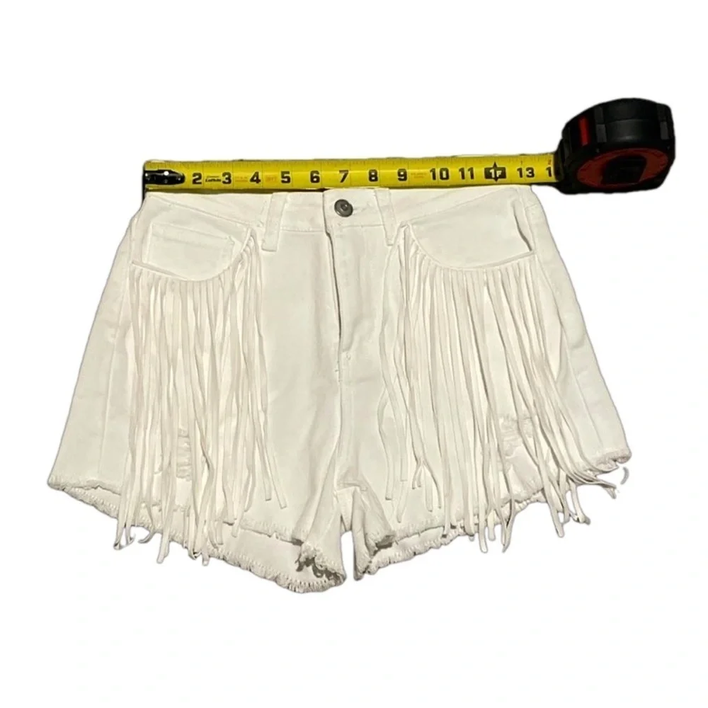 Altard State Fringe White Festival Rodeo Concert Shorts - Picture 4 of 9